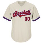 Custom Red-Royal Rib-Knit Baseball Jersey Shirt - Personalized Throwback Design Personalized Cream Red-Royal Throwback Rib-Knit
