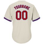Custom Red-Royal Rib-Knit Baseball Jersey Shirt - Personalized Throwback Design Personalized Cream Red-Royal Throwback Rib-Knit