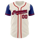 Personalized Red Royal Two Tone Baseball Jersey - Custom Cream Color Personalized Cream Red-Royal Two Tone Baseball Jersey