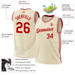 Personalized Red White Cream Basketball Jersey for Throwback Style 2 Personalized Cream Red-White Throwback Basketball Jersey