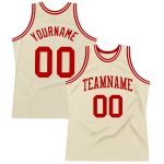 Custom Cream Red White Basketball Jersey - Personalized Retro Style Personalized Cream Red-White Throwback Basketball Jersey