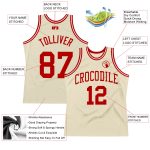 Custom Cream Red White Basketball Jersey - Personalized Retro Style Personalized Cream Red-White Throwback Basketball Jersey
