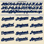 Custom Name and Number Authentic Throwback Baseball Jersey in Cream and Royal-Black Mesh Personalized Cream Royal-Black Mesh