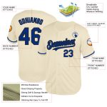 Personalized Cream Royal-Black Baseball Jersey | Throwback Mesh Style Personalized Cream Royal-Black Mesh Throwback Baseball