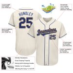 Personalized Authentic Baseball Jersey in Cream and Royal-Gold Color Personalized Cream Royal-Gold Authentic Baseball Jersey