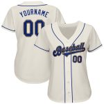 Personalized Authentic Baseball Jersey in Cream and Royal-Gold Color Personalized Cream Royal-Gold Authentic Baseball Jersey