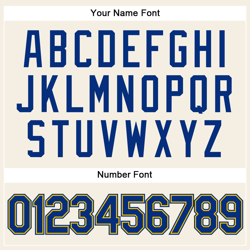 Personalized Cream Royal-Gold Authentic Sleeveless Baseball Jersey Team Custom Name and Number Custom Name and Number Personalized Cream and Royal-Gold Sleeveless Baseball Jersey Personalized Cream Royal-Gold Authentic - Image 4