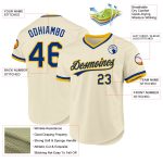 Custom Name and Number Personalized Cream Royal-Gold Baseball Jersey - Authentic Throwback Team Jersey Personalized Cream