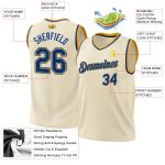 Personalized Royal Gold Authentic Basketball Jersey - Throwback Style Personalized Cream Royal-Gold Authentic Throwback Basketball