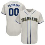 Custom Name and Number Personalized Royal-Gold Baseball Jersey - Team Apparel Personalized Cream Royal-Gold Baseball Jersey