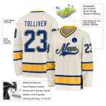 Personalized Royal-Gold Hockey Jersey - Custom Cream Team Jersey for Fans Personalized Cream Royal-Gold Hockey Jersey