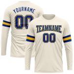 Personalized Royal Gold Long Sleeve Performance T-Shirt in Cream Color Personalized Cream Royal-Gold Long Sleeve Performance