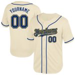 Personalized Cream Royal Gold Baseball Jersey - Throwback Mesh Style Personalized Cream Royal-Gold Mesh Throwback Baseball
