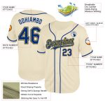 Personalized Cream Royal Gold Baseball Jersey - Throwback Mesh Style Personalized Cream Royal-Gold Mesh Throwback Baseball