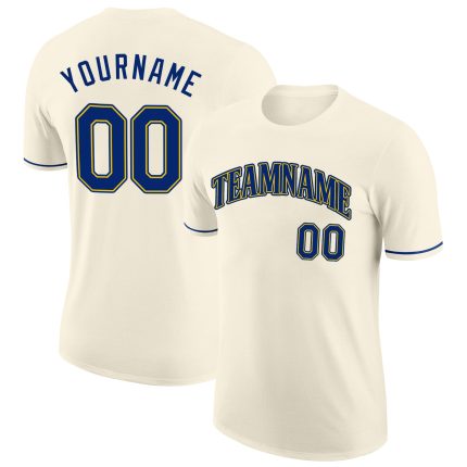 Custom Cream and Royal Gold Performance T-Shirt for Men and Women - Personalized Activewear Personalized Cream Royal-Gold