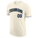 Custom Name and Number Cream Royal-Gold Performance T-Shirt - Personalized Team Shirt Personalized Cream Royal-Gold Performance