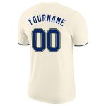 Custom Name and Number Cream Royal-Gold Performance T-Shirt - Personalized Team Shirt Personalized Cream Royal-Gold Performance