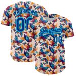 Personalized 3D Butterfly Baseball Jersey in Cream Royal-Lakes Blue Personalized Cream Royal-Lakes Blue 3D Animal Butterfly