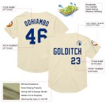 Personalized Cream Royal Mesh Baseball Jersey Throwback Style 2 Personalized Cream Royal Mesh Throwback Baseball Jersey 2