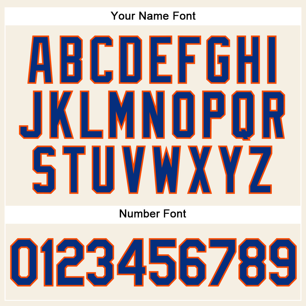 Personalized Cream Royal-Orange Authentic Sleeveless Baseball Jersey Team Custom Name and Number Custom Name and Number Personalized Cream Royal-Orange Sleeveless Baseball Jersey for Team Personalized Cream Royal-Orange - Image 4