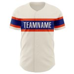 Personalized Cream Orange Baseball Jersey for Adults - Customizable Sportswear Personalized Cream Royal-Orange Baseball Jersey