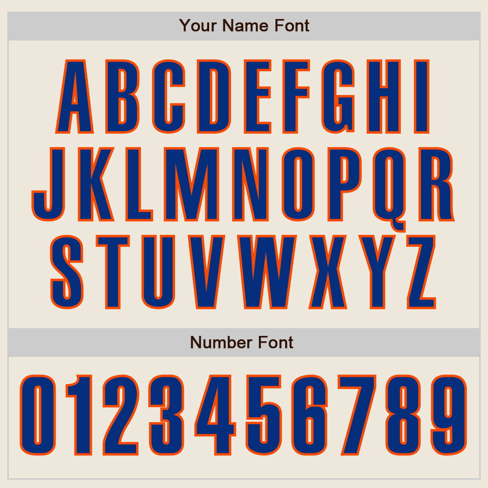 Personalized Cream Royal-Orange Baseball Jersey 3 Personalized Cream Orange Baseball Jersey for Adults - Customizable Sportswear Personalized Cream Royal-Orange Baseball Jersey - Image 5