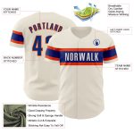 Personalized Cream Orange Baseball Jersey for Adults - Customizable Sportswear Personalized Cream Royal-Orange Baseball Jersey