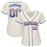 Personalized Cream Royal-Orange Drift Baseball Jersey Fashion Apparel Personalized Cream Royal-Orange Drift Fashion Baseball