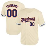 Custom Name and Number Personalized Orange Cream Authentic Throwback Baseball Jersey - Team Spirit Wear Personalized Cream