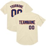 Personalized Royal-Orange Cream Authentic Throwback Baseball Jersey Personalized Cream Royal-Orange Mesh Authentic Throwback