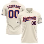 Personalized Royal-Orange Performance Golf Polo Shirt - Cream Personalized Cream Royal-Orange Performance Vapor Golf Polo