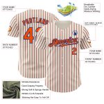 Custom Orange-Royal Baseball Jersey with Personalized Name and Number - Cream Royal Orange Pinstripe Design Personalized