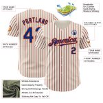 Personalized Royal Orange Pinstripe Baseball Jersey - Custom Cream Jersey for Sports Fans Personalized Cream (Royal Orange