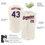 Personalized Royal-Orange Baseball Jersey Sleeveless for Men and Women - Custom Cream Design Personalized Cream Royal-Orange