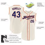 Personalized Sleeveless Baseball Jersey in Cream and Royal Orange Personalized Cream Royal-Orange Sleeveless Baseball Jersey