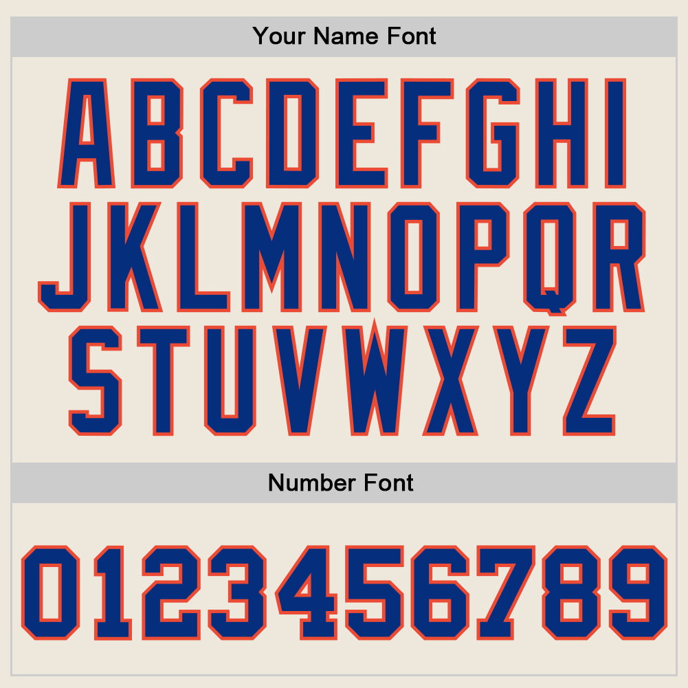 Personalized Cream Royal-Orange Throwback Basketball Jersey Custom Cream Royal-Orange Basketball Jersey - Personalized Throwback Style Personalized Cream Royal-Orange Throwback Basketball - Image 3