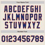 Personalized Royal-Orange Unisex Softball Jersey - Two-Button Design, Cream Color Personalized Cream Royal-Orange Two-Button