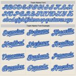 Personalized Light Blue Two-Button Unisex Softball Jersey - Cream Royal Pinstripe Design Personalized Cream Royal Pinstripe