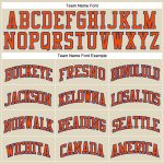 Personalized Orange Basketball Jersey with Cream Royal Pinstripe Design Personalized Cream Royal Pinstripe Orange Basketball