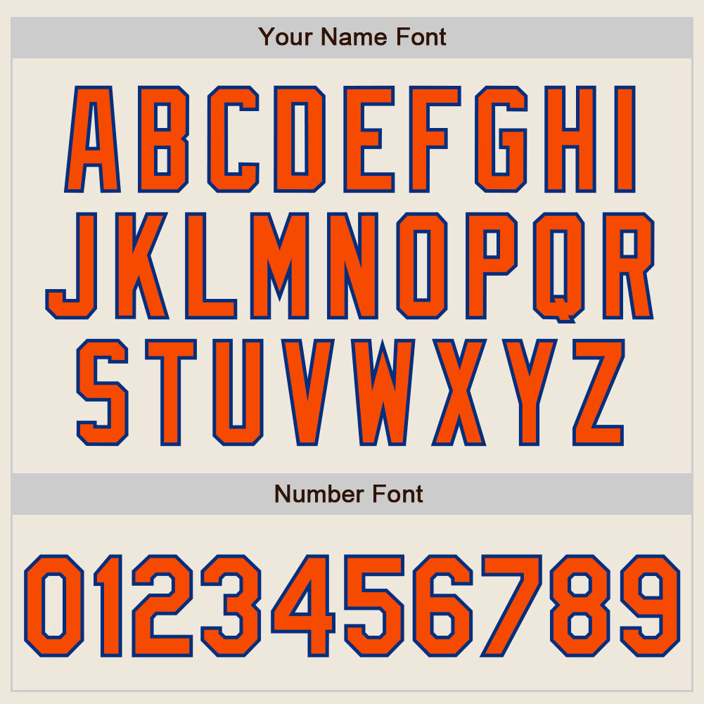 Personalized Cream Royal Pinstripe Orange Two-Button Unisex Softball Jersey Team Custom Name and Number Custom Name and Number Personalized Unisex Softball Jersey - Cream Royal Pinstripe Orange Two-Button Design Personalized - Image 5