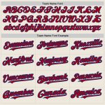 Personalized Red Softball Jersey Unisex Two-Button Cream Royal Pinstripe Personalized Cream Royal Pinstripe Red Two-Button