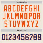 Personalized Royal Orange Pinstripe Baseball Jersey - Custom Cream Jersey Personalized Cream Royal Pinstripe Royal-Orange