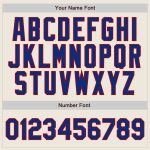 Custom Name and Number Personalized Authentic Baseball Jersey - Cream Royal Pinstripe Red Personalized Cream Royal Pinstripe