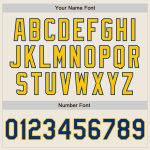 Personalized Yellow Softball Jersey - Cream Royal Pinstripe Unisex Two-Button Personalized Cream Royal Pinstripe Yellow Two-Button