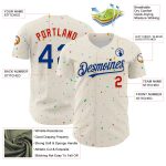 Custom 3D Confetti Baseball Jersey in Cream and Royal Red - Personalized Design Personalized Cream Royal-Red 3D Confetti