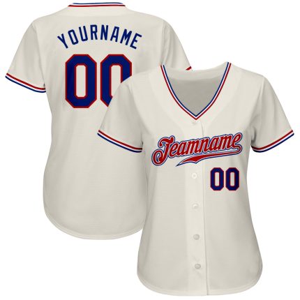 Custom Cream and Royal-Red Authentic Baseball Jersey - Personalized Sports Apparel Personalized Cream Royal-Red Authentic