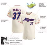 Custom Name and Number Baseball Jersey - Personalized Cream Royal-Red Authentic Team Jersey Personalized Cream Royal-Red