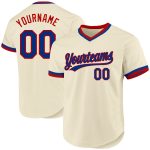 Custom Name and Number Personalized Royal-Red Authentic Throwback Baseball Jersey Personalized Cream Royal-Red Authentic