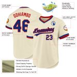 Custom Name and Number Personalized Royal-Red Authentic Throwback Baseball Jersey Personalized Cream Royal-Red Authentic