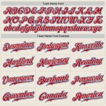 Personalized Royal-Red Baseball Jersey for Men - Custom Cream Color Design Personalized Cream Royal-Red Baseball Jersey 2